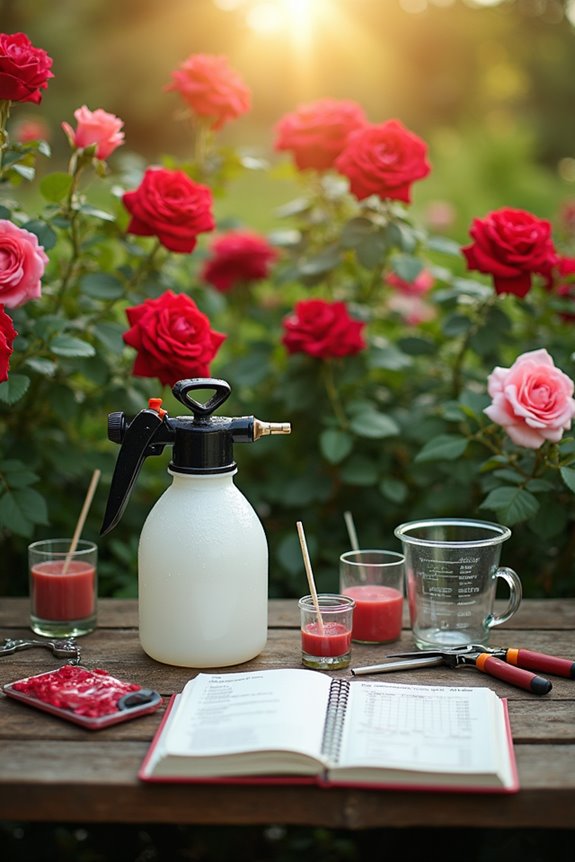 calibrate sprayer for roses