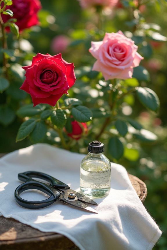 thorough disinfection for roses