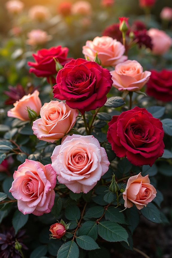 vibrant rose and foliage combinations